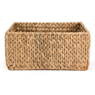 Leif Rustic Minimalist Hand-Woven Hyacinth Nesting Baskets with Handles