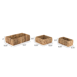 Tress Minimalist Hand-Woven Hyacinth Nesting Baskets