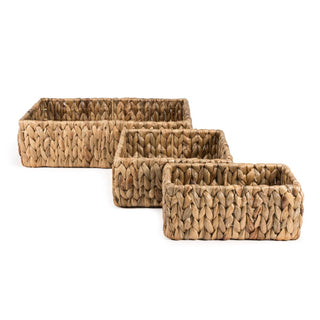 Tress Minimalist Hand-Woven Hyacinth Nesting Baskets