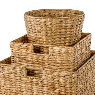 Traditional Assorted Hand-Woven Hyacinth/Iron Baskets