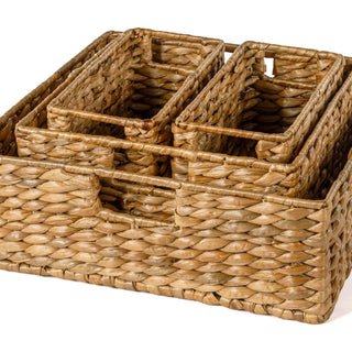 Traditional Assorted Hand-Woven Hyacinth/Iron Baskets