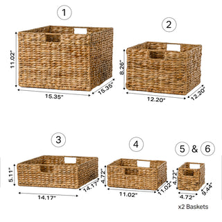 Traditional Assorted Hand-Woven Hyacinth/Iron Baskets