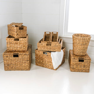 Traditional Assorted Hand-Woven Hyacinth/Iron Baskets