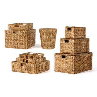 Traditional Assorted Hand-Woven Hyacinth/Iron Baskets