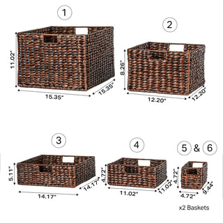 Traditional Assorted Hand-Woven Hyacinth/Iron Baskets