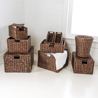 Traditional Assorted Hand-Woven Hyacinth/Iron Baskets