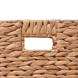 Fern Classic Farmhouse Handwoven Hyacinth Collapsible Storage Cube Baskets with Handles