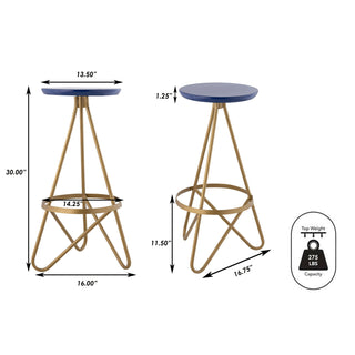 Nerd 30" Modern Industrial Metal Backless Circular Bar Stool