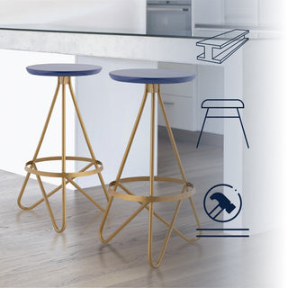 Nerd 30" Modern Industrial Metal Backless Circular Bar Stool