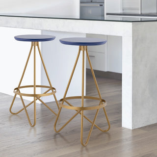 Nerd 30" Modern Industrial Metal Backless Circular Bar Stool