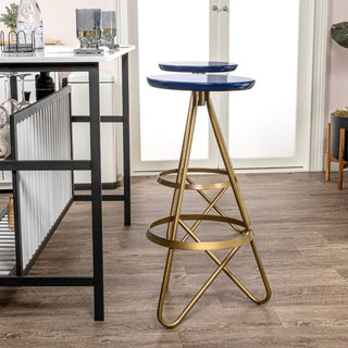 Nerd 30" Modern Industrial Metal Backless Circular Bar Stool