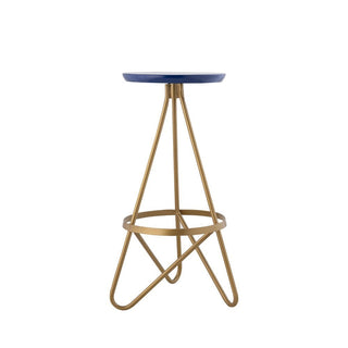 Nobu 30" Modern Industrial Metal Backless Circular Bar Stool