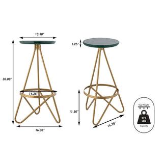 Nobu 30" Modern Industrial Metal Backless Circular Bar Stool