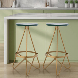 Nobu 30" Modern Industrial Metal Backless Circular Bar Stool