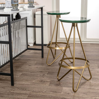 Nobu 30" Modern Industrial Metal Backless Circular Bar Stool