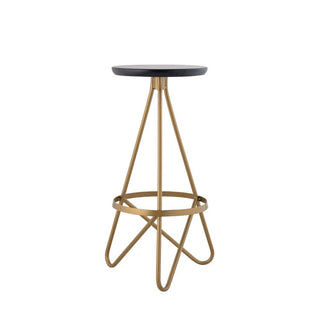 Nobu 30" Modern Industrial Metal Backless Circular Bar Stool