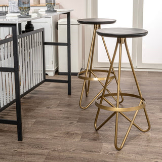 Nobu 30" Modern Industrial Metal Backless Circular Bar Stool