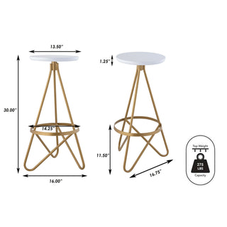 Nobu 30" Modern Industrial Metal Backless Circular Bar Stool