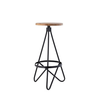 Nobu 30" Modern Industrial Metal Backless Circular Bar Stool