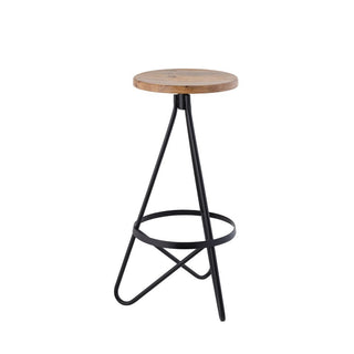 Nobu 30" Modern Industrial Metal Backless Circular Bar Stool