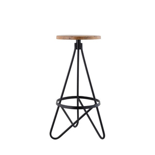 Nobu 30" Modern Industrial Metal Backless Circular Bar Stool