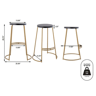 bergmund 28.75" Modern Designer Iron Curved Backless Bar Stool