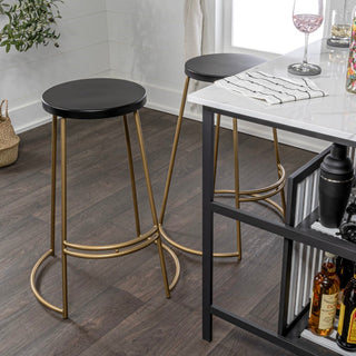 bergmund 28.75" Modern Designer Iron Curved Backless Bar Stool