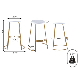 Bergmund 28.75" Modern Designer Iron Curved Backless Bar Stool