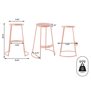 Bergmund 28.75" Modern Designer Iron Curved Backless Bar Stool