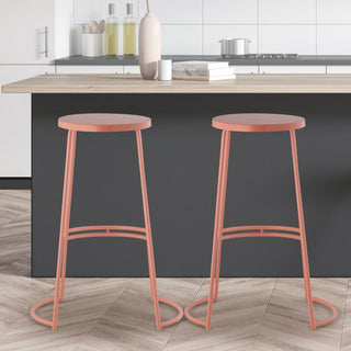 Bergmund 28.75" Modern Designer Iron Curved Backless Bar Stool