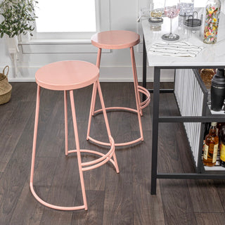 Bergmund 28.75" Modern Designer Iron Curved Backless Bar Stool