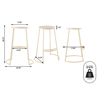 Bergmund 28.75" Modern Designer Iron Curved Backless Bar Stool