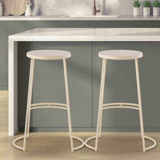 Bergmund 28.75" Modern Designer Iron Curved Backless Bar Stool