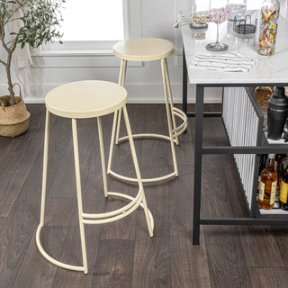 Bergmund 28.75" Modern Designer Iron Curved Backless Bar Stool