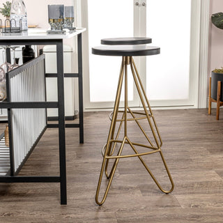 Chintaly 30" Modern Industiral Iron Tripod Backless Bar Stool