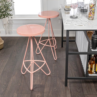 Chintaly 30" Modern Industiral Iron Tripod Backless Bar Stool