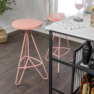 Chintaly 30" Modern Industiral Iron Tripod Backless Bar Stool