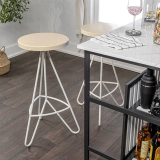 Chintaly 30" Modern Industiral Iron Tripod Backless Bar Stool