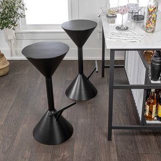 Olivia 29.75" Modern Industrial Iron Hourglass Backless Bar Stool with Foot Rest