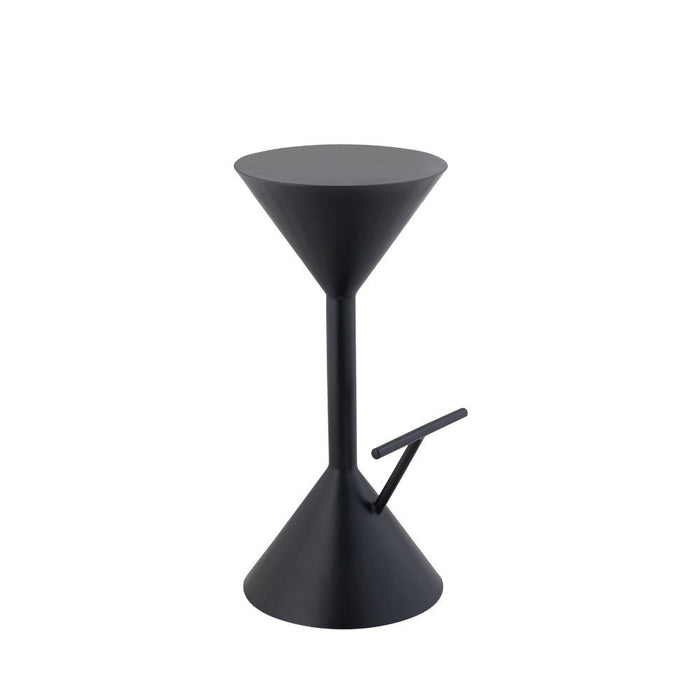 Olivia 29.75" Modern Industrial Iron Hourglass Backless Bar Stool with Foot Rest