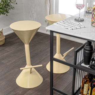 Olivia 29.75" Modern Industrial Iron Hourglass Backless Bar Stool with Foot Rest