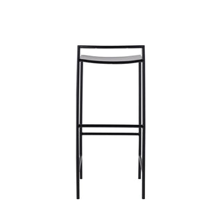 Noble 30" Coastal Contemporary Iron Saddle-Seat Low-Back Bar Stool with Foot Rest