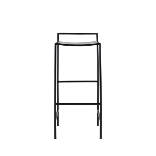 Noble 30" Coastal Contemporary Iron Saddle-Seat Low-Back Bar Stool with Foot Rest