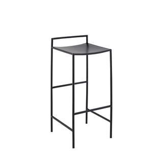 Noble 30" Coastal Contemporary Iron Saddle-Seat Low-Back Bar Stool with Foot Rest