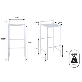 Noble 30" Coastal Contemporary Iron Saddle-Seat Low-Back Bar Stool with Foot Rest