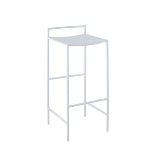 Noble 30" Coastal Contemporary Iron Saddle-Seat Low-Back Bar Stool with Foot Rest