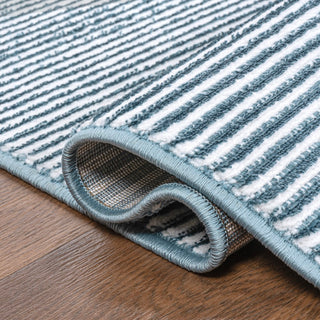 Marlo Modern Minimalist Pinstripe High-low Area Rug