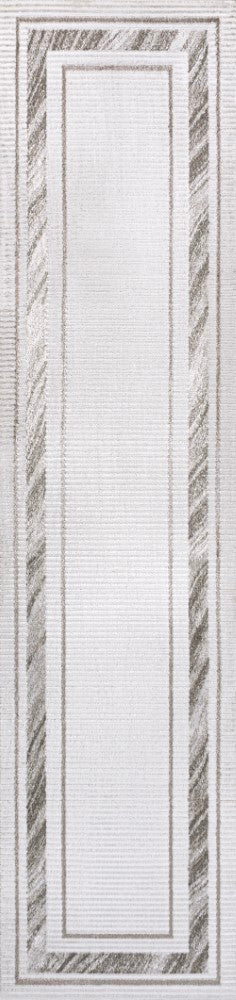 Varans Classic Border Marble Pattern High-low Area Rug