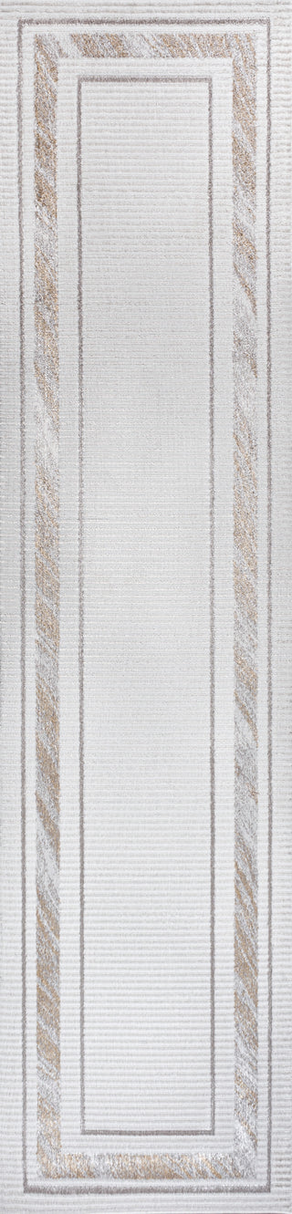 Varans Classic Border Marble Pattern High-low Area Rug