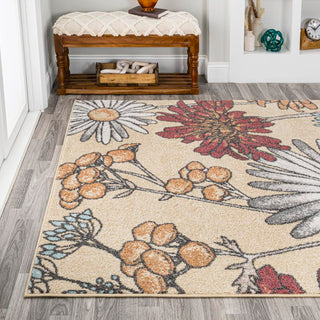 Doz Modern Botanical Wildflower  Area Rug